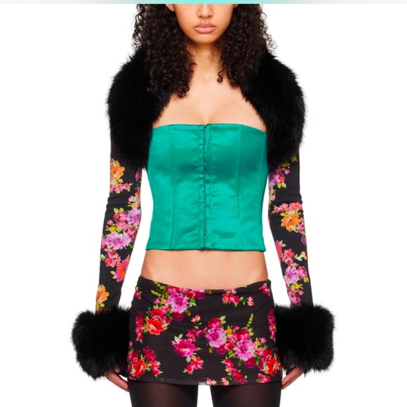 DANIELLE GUIZIO NY Bolero Faux Fur sweater - Picture 3 of 9